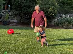 36: Maeve and Grandpa Playing Soccer